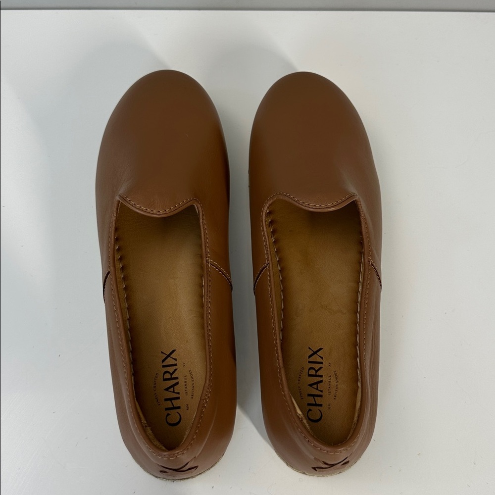 NWOB Charix Camel Leather Loafers Made in Turkey Memory Foam Insoles Size EU 41 - Picture 8 of 14